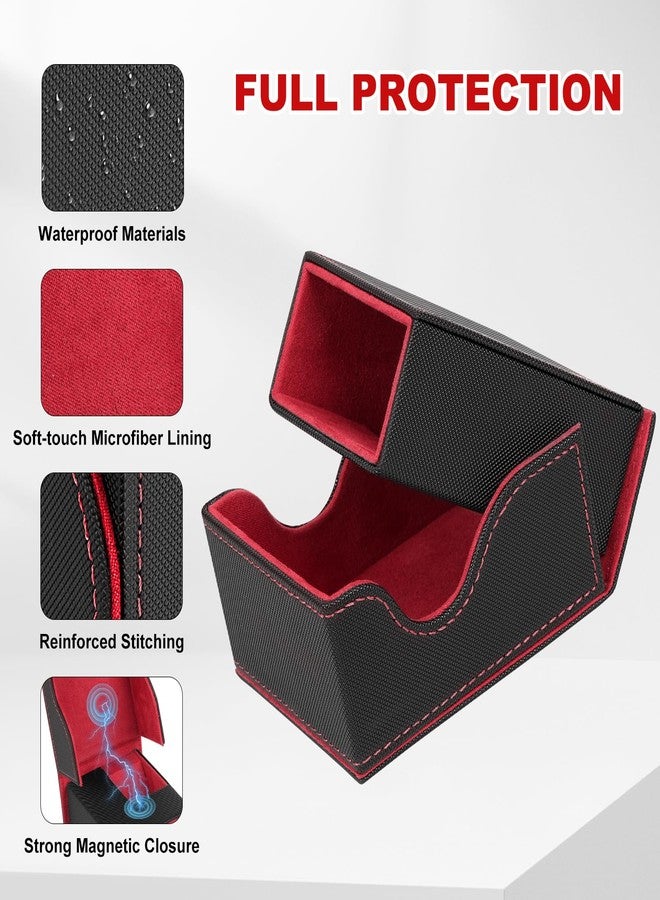 Jaffzora Dice Roller Tower, Magnetic Dice Tray for Rolling, Foldable Leather Dice Organizer Tower Fits for Dungeons & Dragons, MTG DM and Player, Black & Red - Image 5